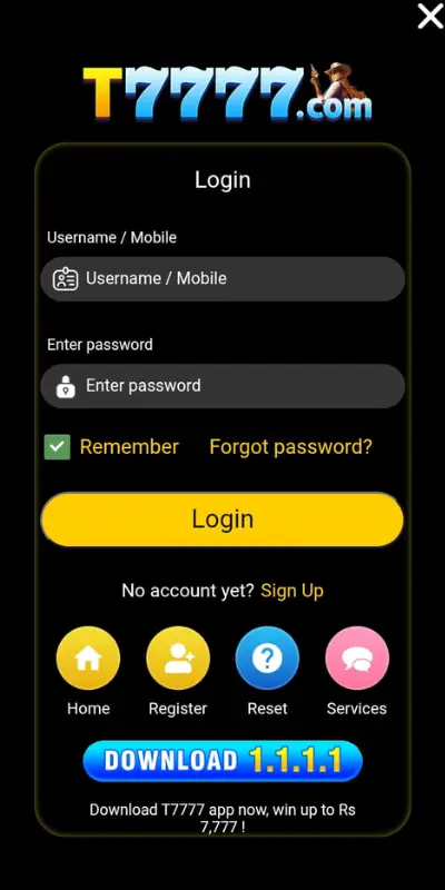 T 7777 Game Login